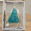 Assorted Holiday Coastal Glass Art w/ Shells, Glass, Resin, Sand- 4"x 6"