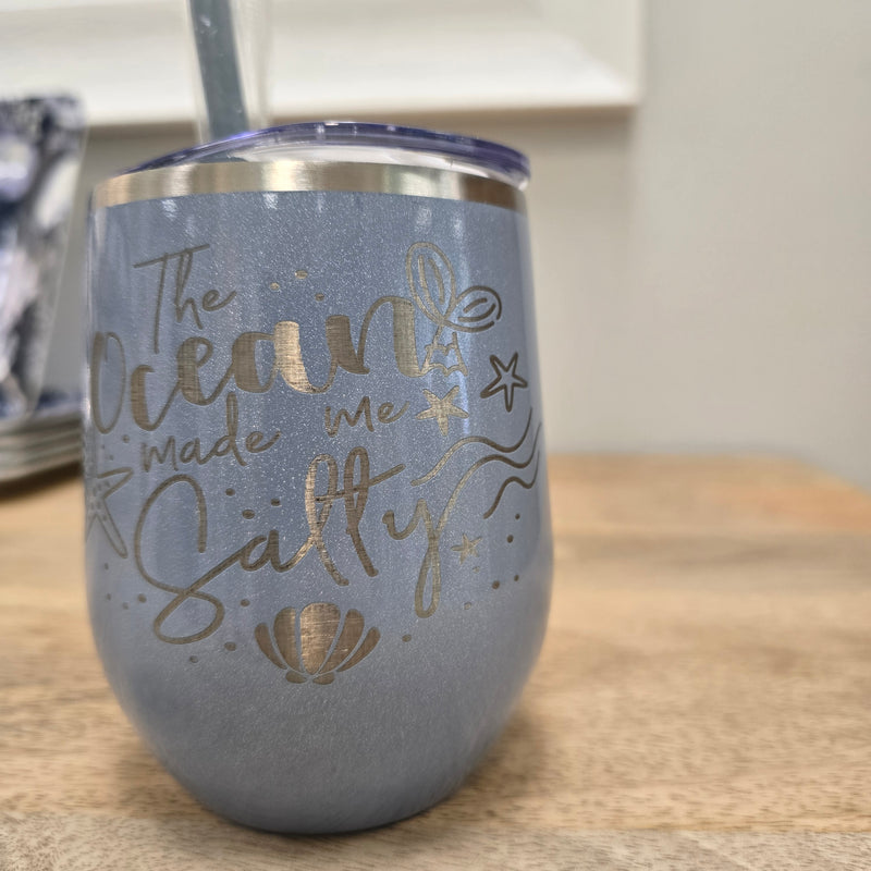 "The Ocean Made Me Salty" Stemless Wine Tumbler