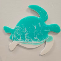 Beach Inspired Teal Resin Sea Turtle