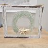 Assorted Holiday Coastal Glass Art w/ Shells, Glass, Resin, Sand- 8"x10"