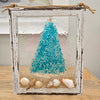 Assorted Holiday Coastal Glass Art w/ Shells, Glass, Resin, Sand- 8"x10"