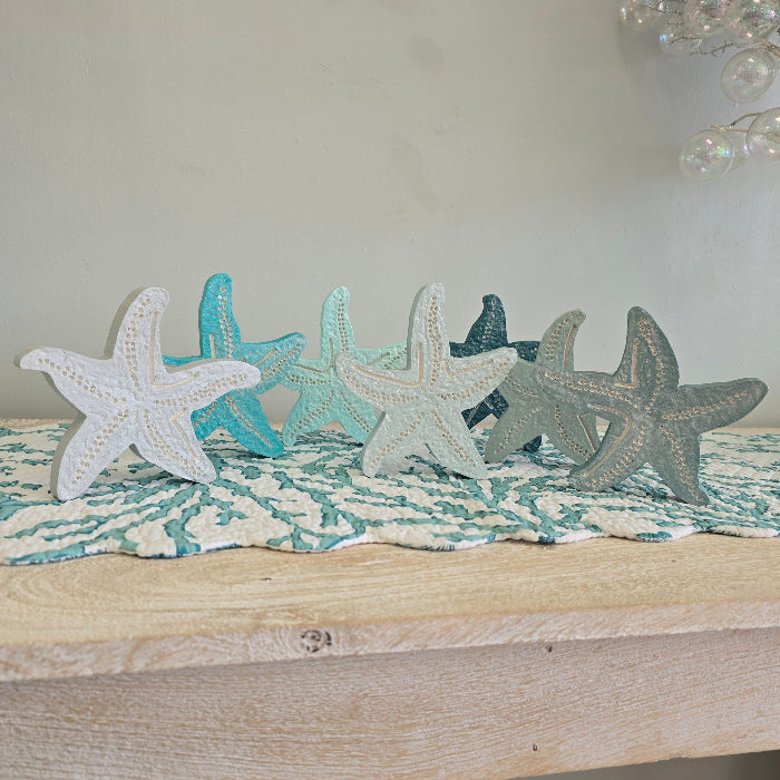 Hand Painted Coastal Wood Starfish Sunshine & Sweet Peas Costal Decor