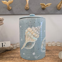 Ocean Inspired Ceramic Cannister w/ Lid Sunshine & Sweet Peas Coastal Decor