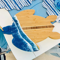 Assorted Sea Turtle Bamboo Charcuterie Boards w/Resin