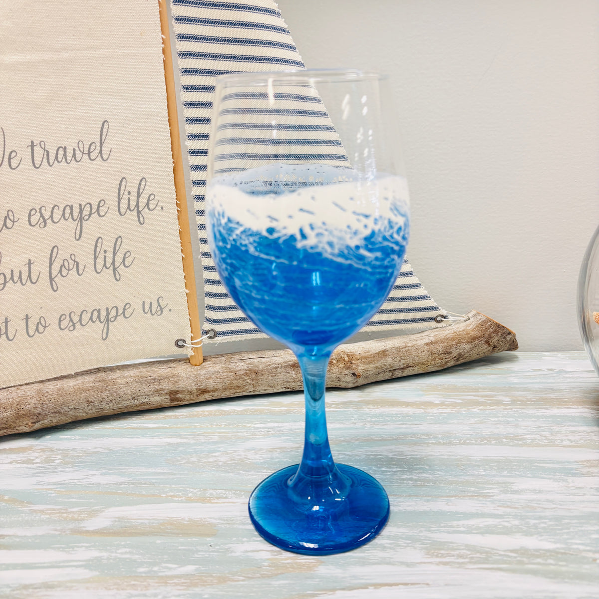 Beach Inspired Resin Stemmed Wine Glass/Goblet