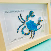 Chesapeake Blue Crab Pebble & Seashell Art
