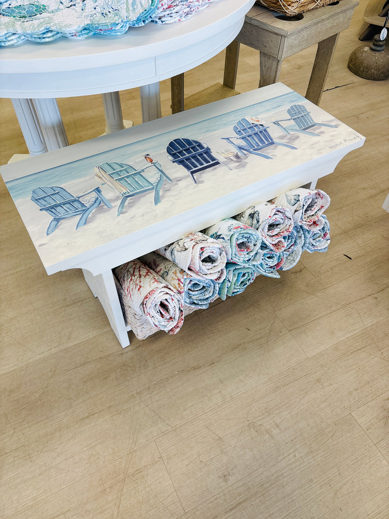 Bench w/ 1 Removable Basket w/ Anastasia Musick Artwork