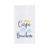 Beach Flour Sack Embroidered Kitchen Towels Sunshine & Sweet Peas Coastal Decor