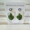 Banana & Monstera Leaf Tropical Inspired Dangle & Stud Polymer Clay Earrings