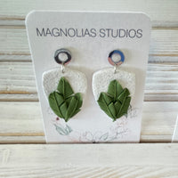 Banana & Monstera Leaf Tropical Inspired Dangle & Stud Polymer Clay Earrings