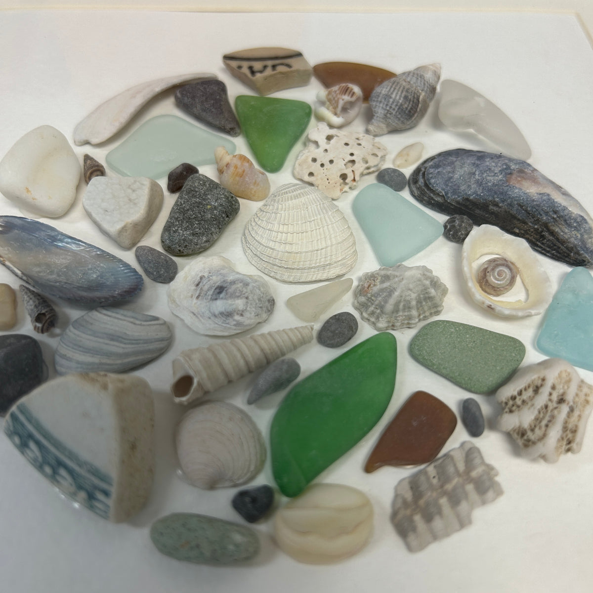 Sea Glass and Shell Framed Art