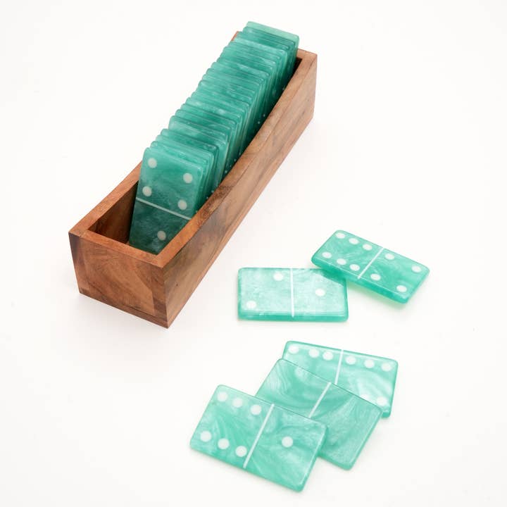 Domino Set- Aqua Chips Sunshine & Sweet Peas Coastal Decor