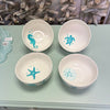 Sea Life Hand Painted Ceramic 6" Bowls Sunshine & Sweet Peas Coastal Decor