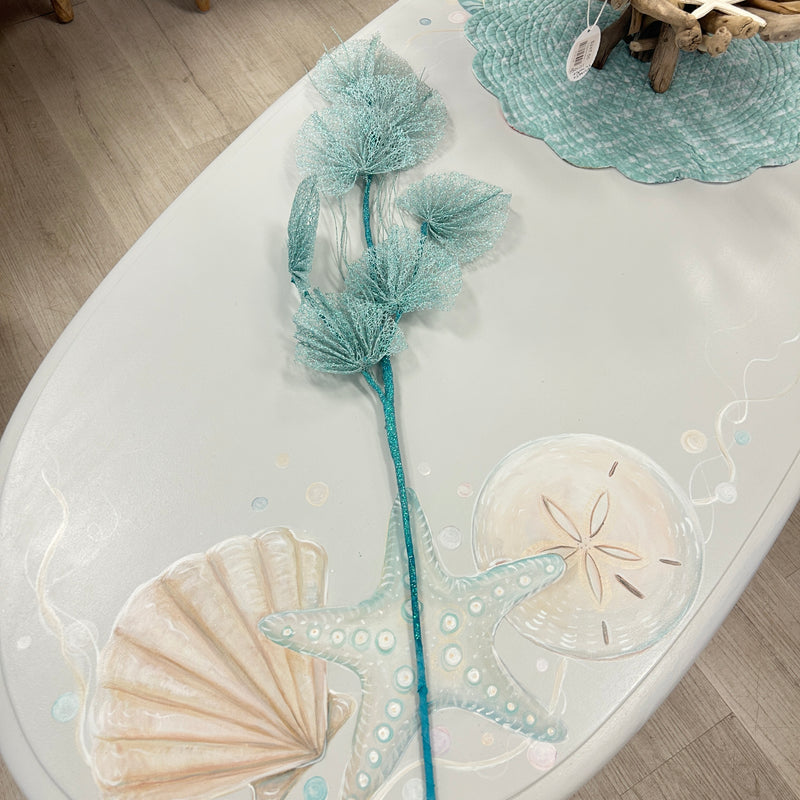 Fan Coral Teal Sprigs Decoration
