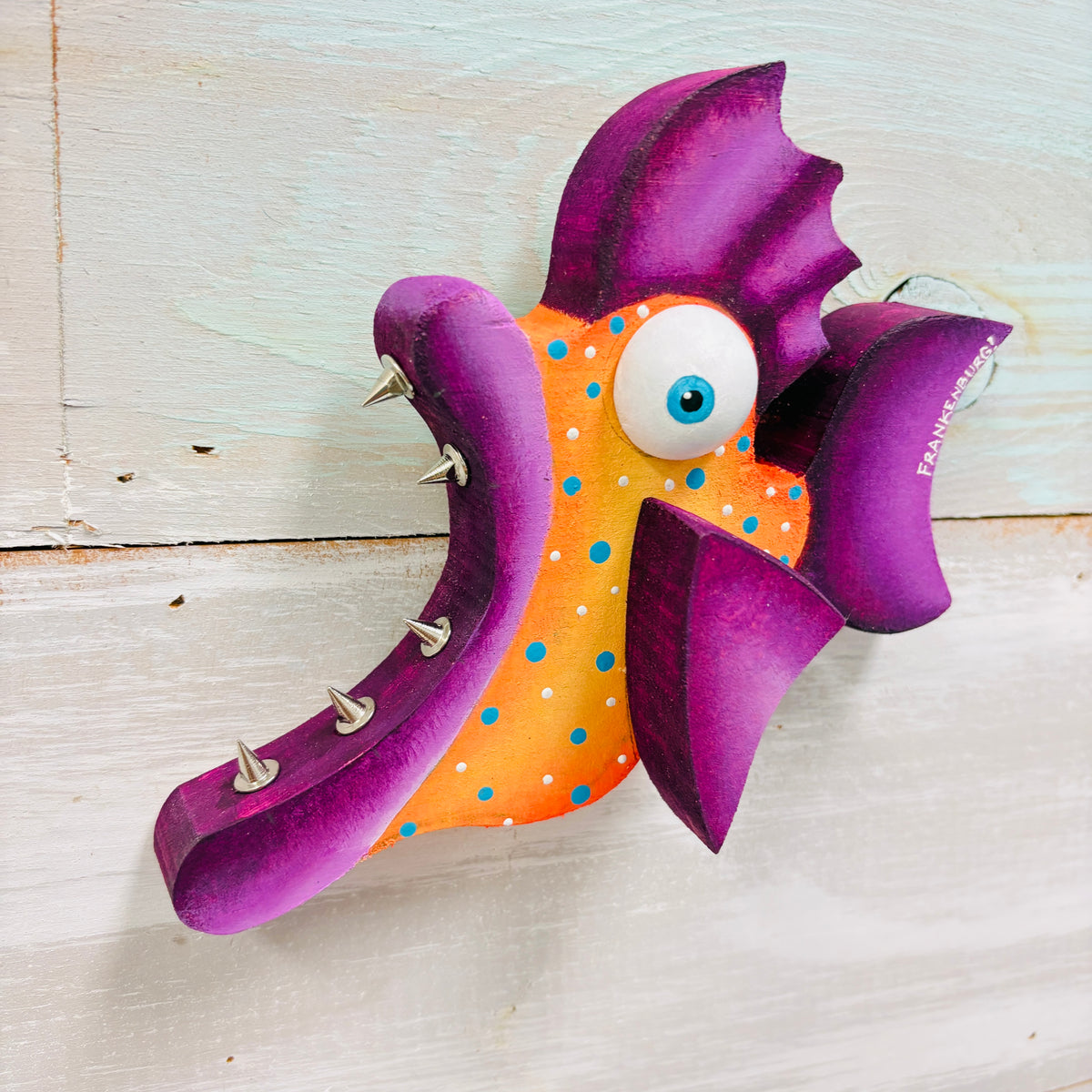 "Spike Spinner" Wooden Funky Fish