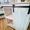 Hand Painted Sliding Barn Door Cabinet/Coffee Bar