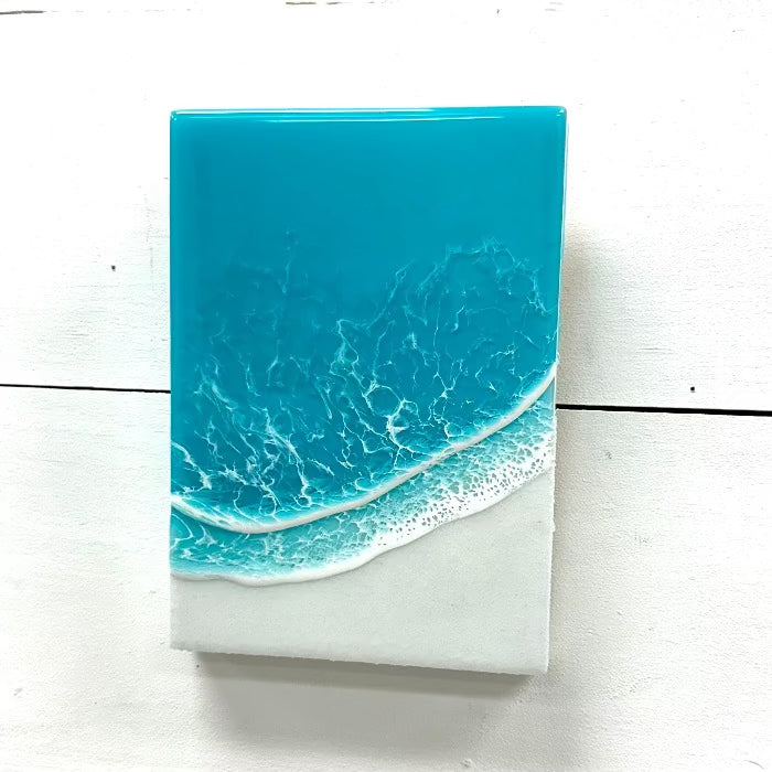 Beach Inspired Resin Art Sunshine & Sweet Peas Coastal Decor