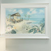 Beach Bungalow Scene Framed Print