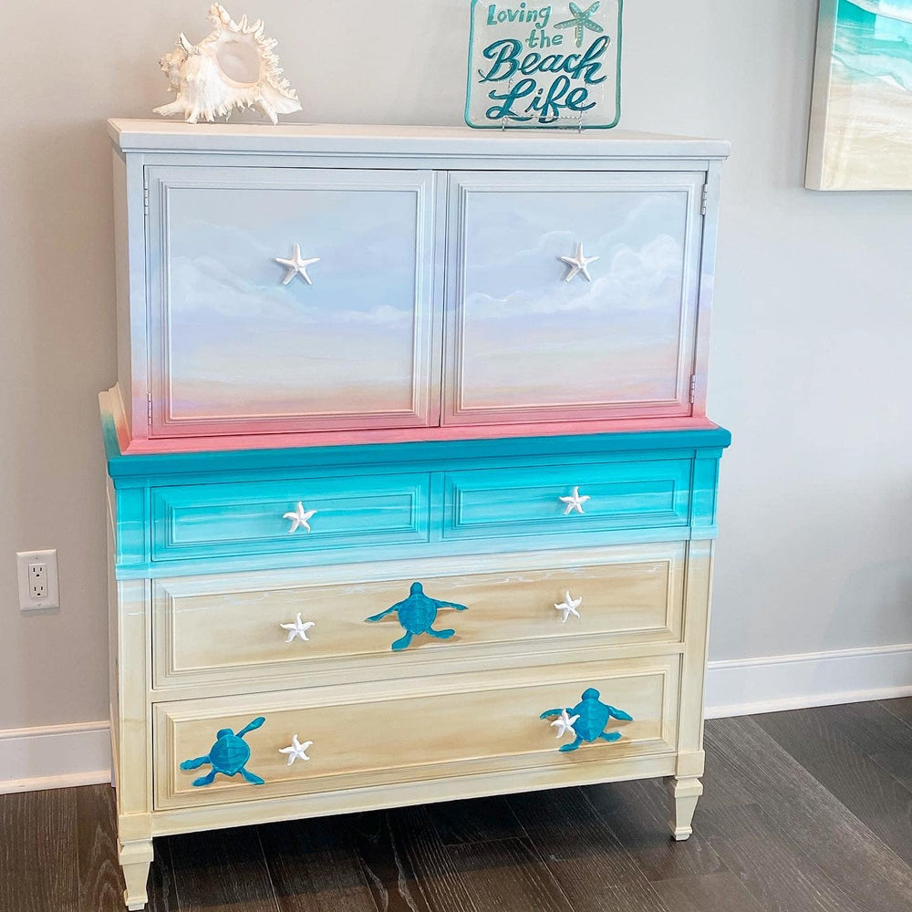 Coastal Inspired Refinished Furniture – Sunshine & Sweet Pea's Coastal ... - Reclaimed Wood Coastal Furniture With A Geo Feel