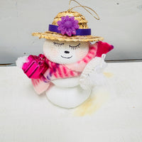 Assorted Stacked Sea Urchin Snow People Christmas Ornaments