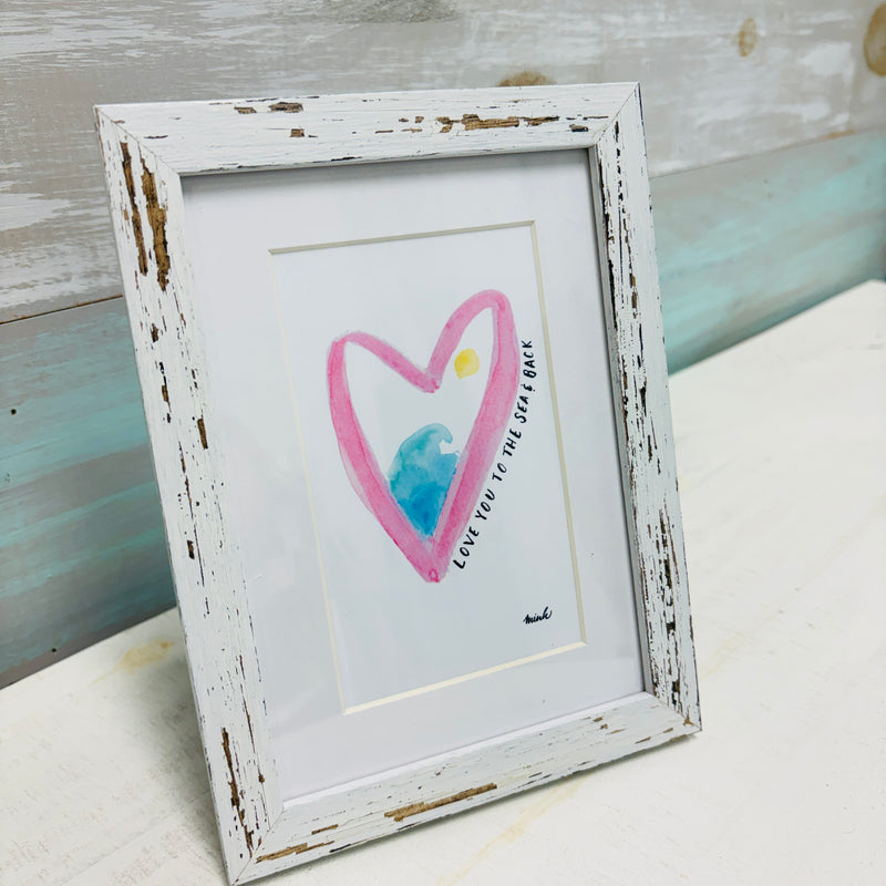 Love You 2 the Sea Watercolor Framed Print