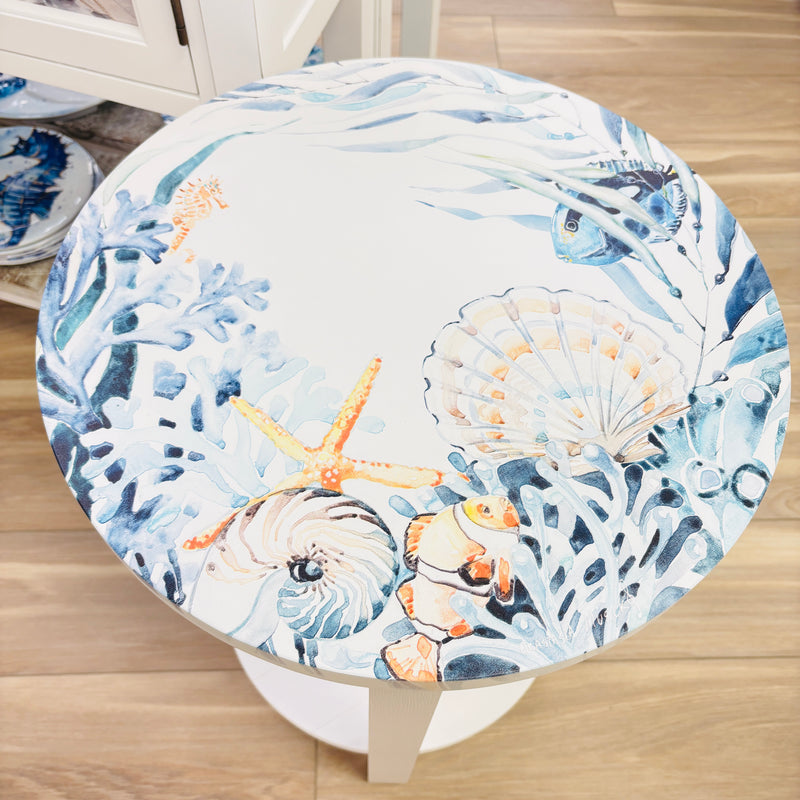 Coastal Accent Table w/ Anastasia Musick Art