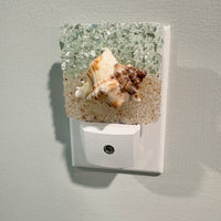 Acrylic Night Lights w/ Coastal Designs in Glass, Sand, Shells Resin