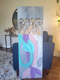 Custom Mermaid on Wood w/Matte Finish & Embellishments Commission