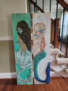Custom Mermaid on Wood with Matte Finish & Embellishments Commission - Sunshine & Sweet Pea's Coastal Decor