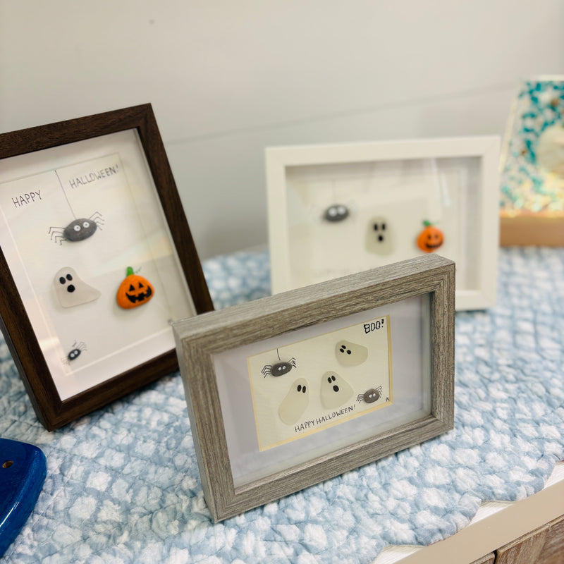 Assorted Halloween Sea Glass, & Pebble Art