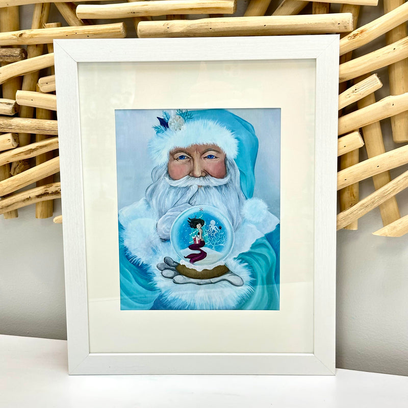 Coastal Santa w/Snow Globe Assorted Prints