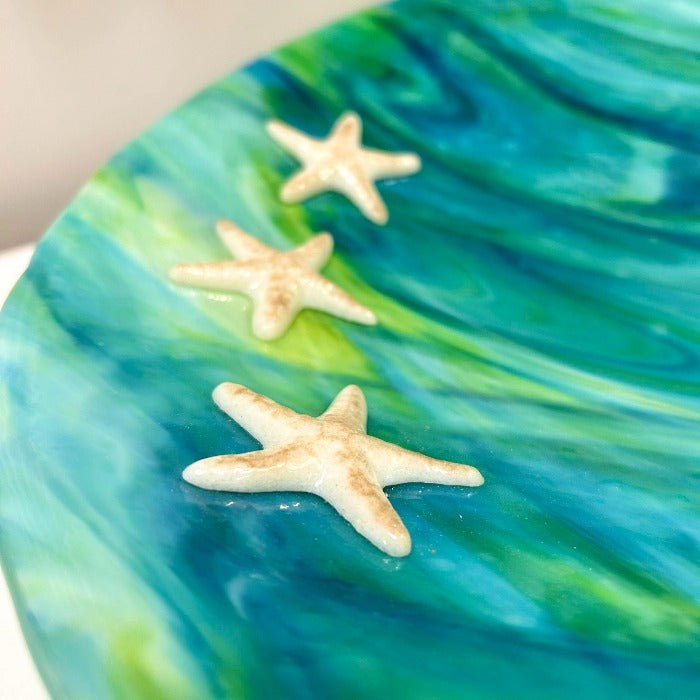 Handmade Decorative Glass Bowl w/Starfish - Sunshine & Sweet Pea's Coastal Decor