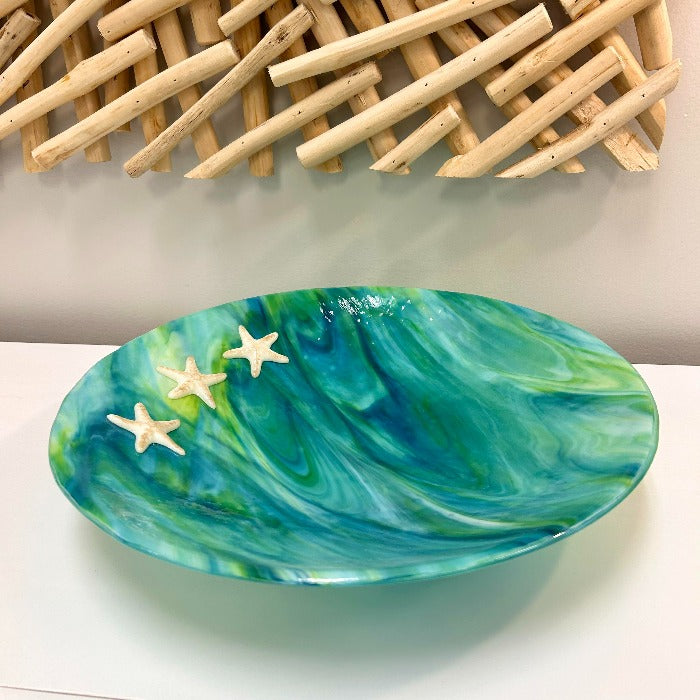 Handmade Decorative Glass Bowl w/Starfish - Sunshine & Sweet Pea's Coastal Decor