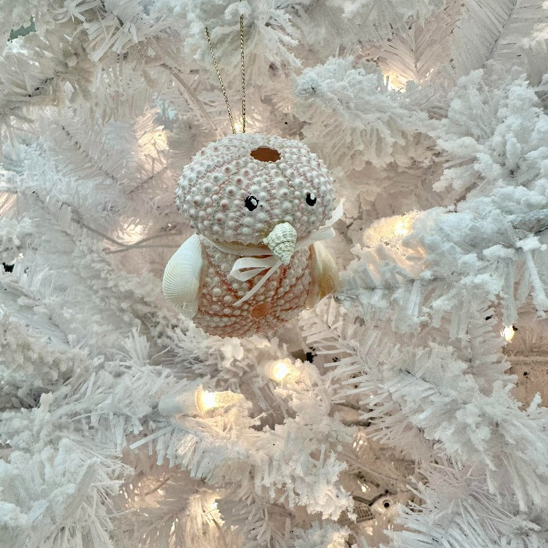 Sea Urchin Penguin Christmas Ornament - Sunshine & Sweet Pea's Coastal Decor