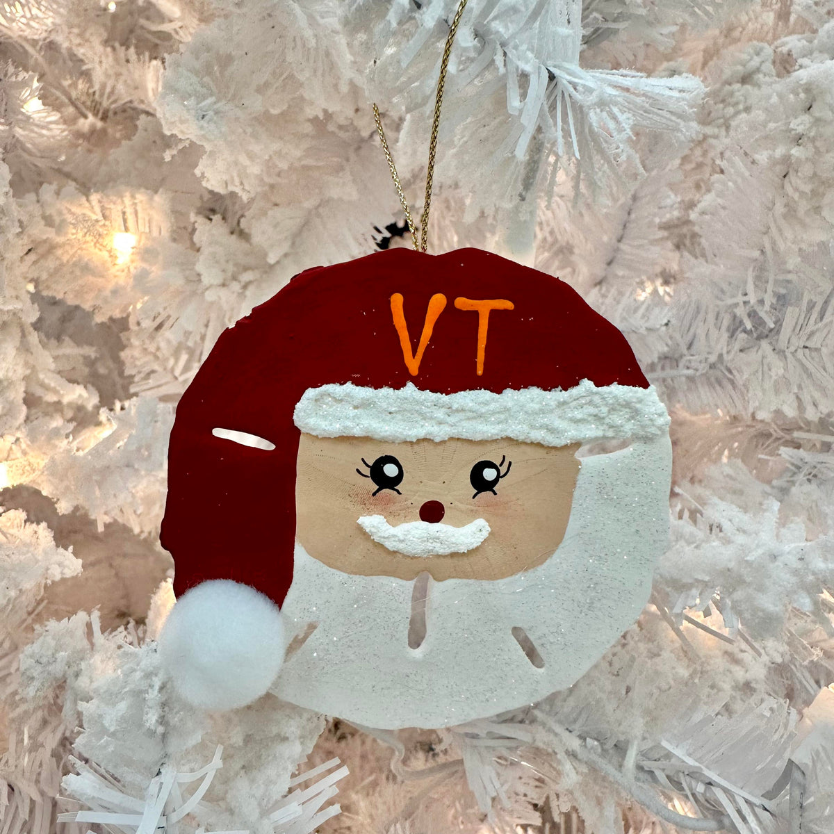Sand Dollar Virginia Colleges Santa Christmas Ornament Sunshine & Sweet Peas Coastal Decor