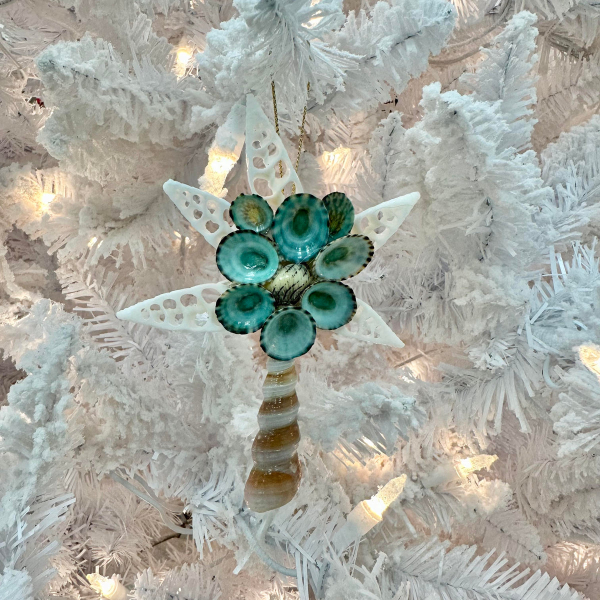 Seashell & Limpet Palm Tree Christmas Ornament Sunshine & Sweet Peas Coastal Decor