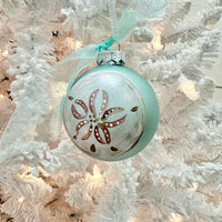 Hand Painted Sand Dollar Glass Christmas Ornament