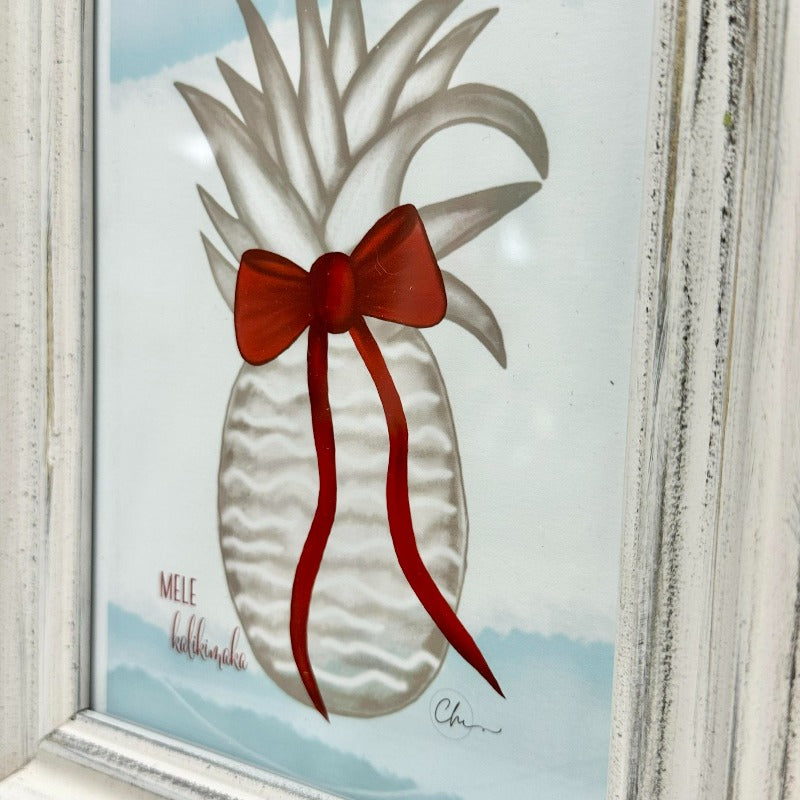 Holiday Pineapple Digital Art Framed Print