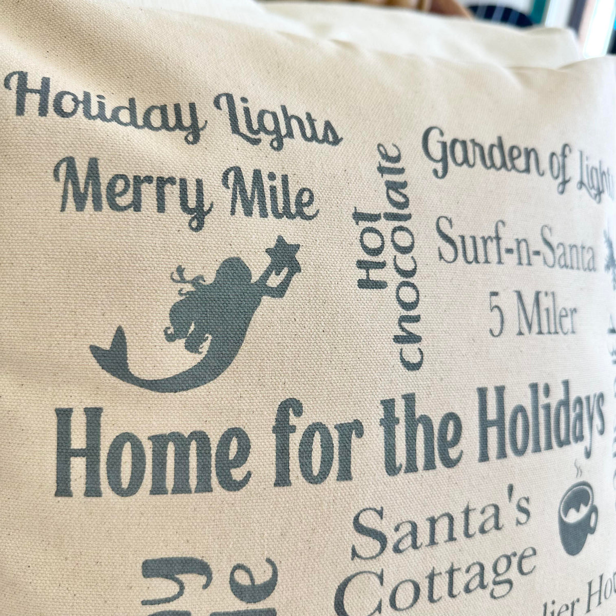 Home For The Holidays Canvas Pillow