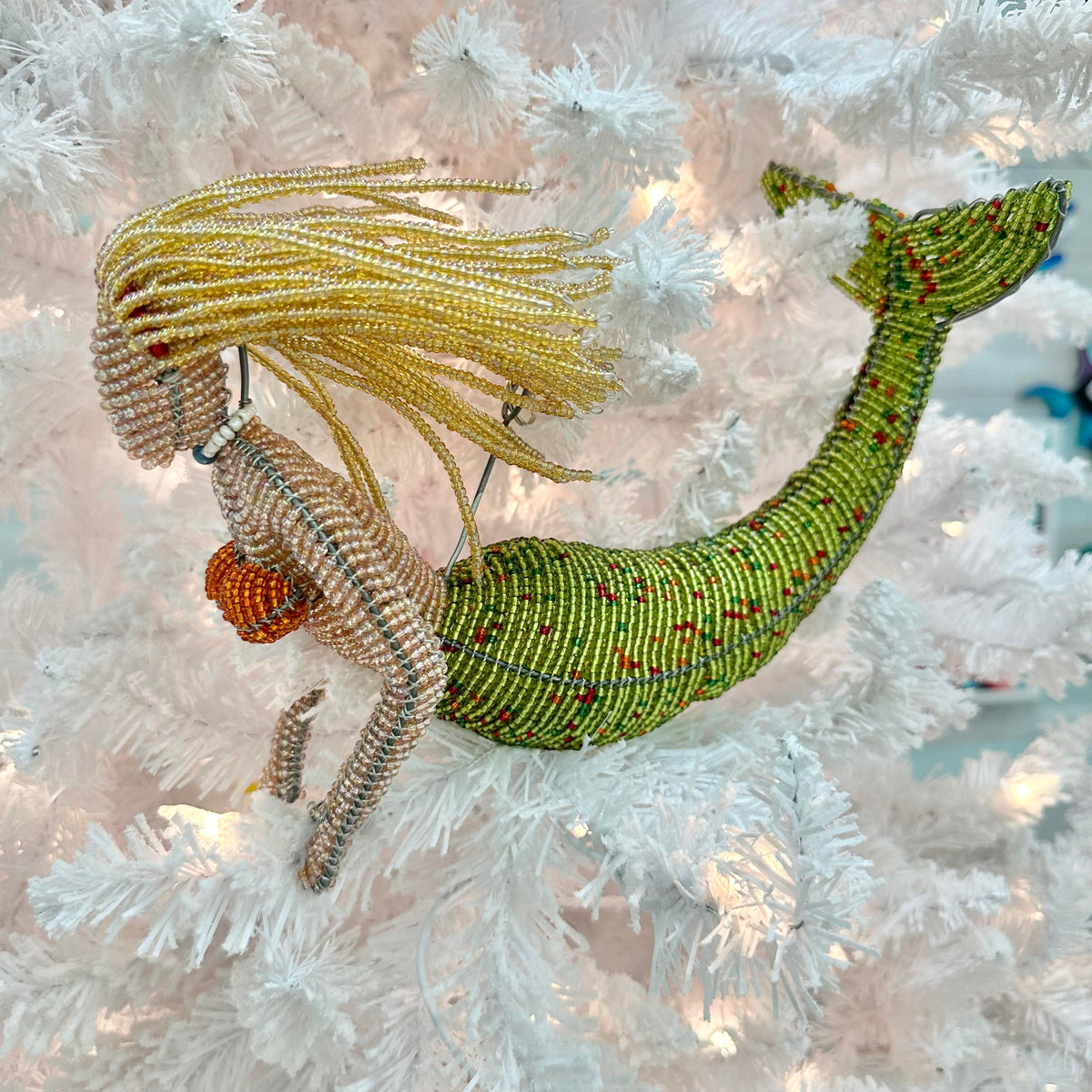 Beaded Mermaid Christmas Ornament