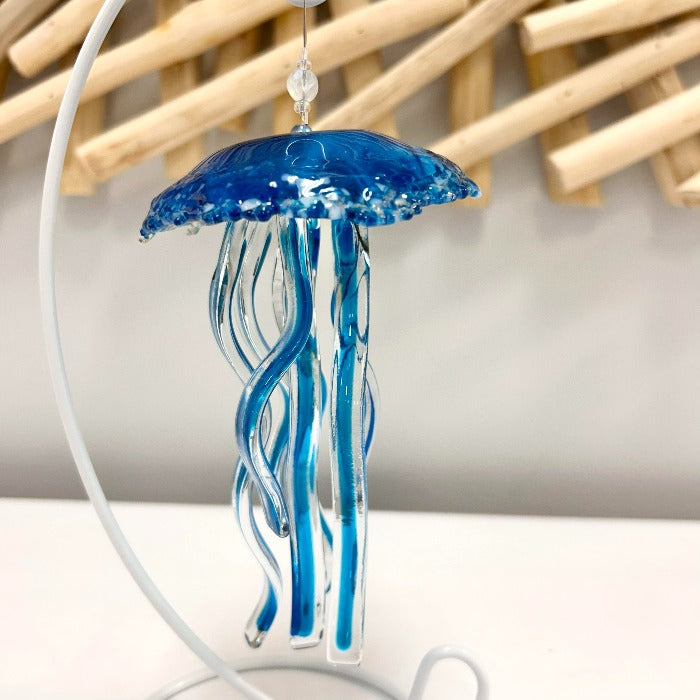 Assorted 5" Glass Jellyfish Dark Teal & Blue - Sunshine & Sweet Pea's Coastal Decor