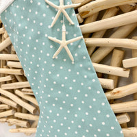 Coastal Inspired Polka Dot Stocking w/Starfish