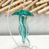 Small Teal Glass Jellyfish