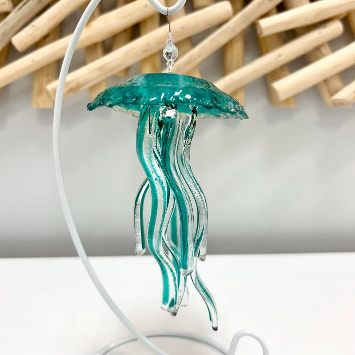 Assorted 5" Glass Jellyfish Teal - Sunshine & Sweet Pea's Coastal Decor