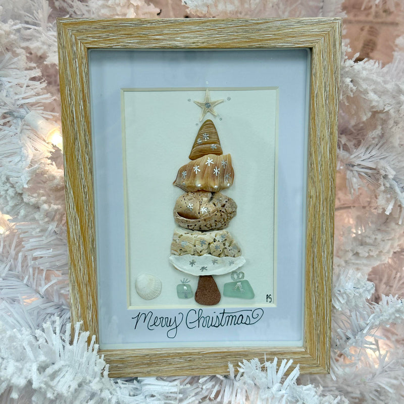 Assorted Merry Christmas Framed Seashell Art
