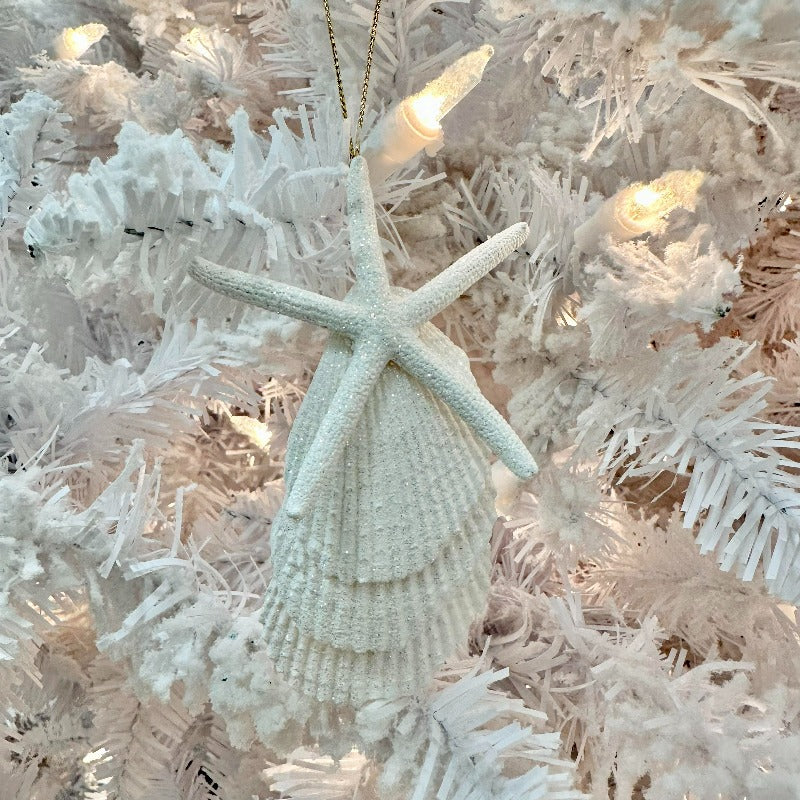 Assorted Starfish & Scallop Shell Christmas Ornaments