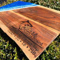 Shark Live Edge Blue Resin Charcuterie/Serving Board