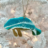 Teal Resin & Gold Glitter Manatee Christmas Ornament - Sunshine & Sweet Pea's Coastal Decor