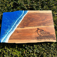 Shark Live Edge Blue Resin Charcuterie/Serving Board