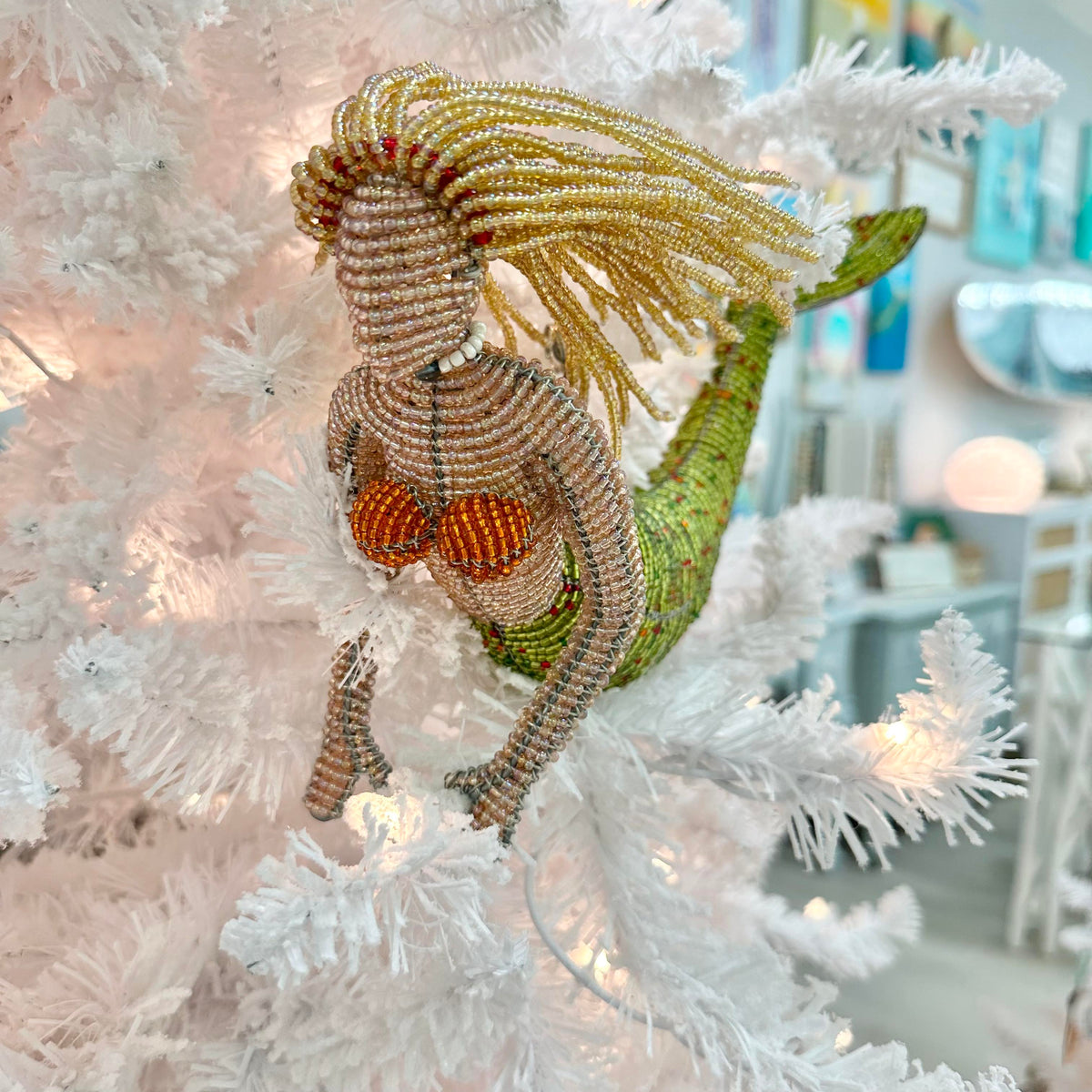 Beaded Mermaid Christmas Ornament